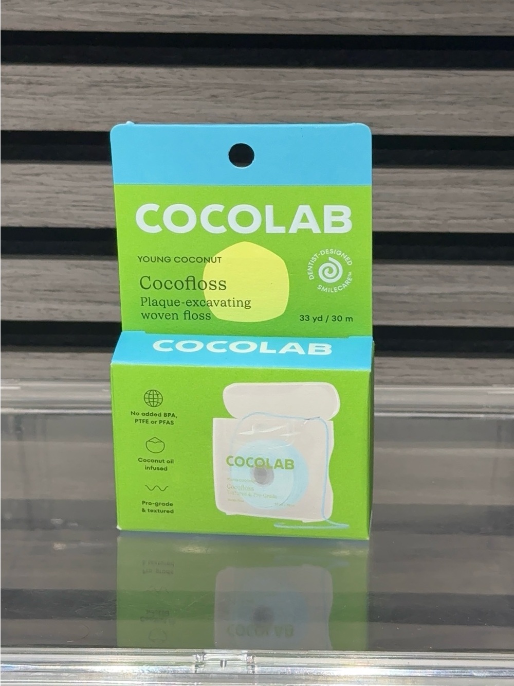 Cocofloss Plaque-Excavating Woven Floss - Green/Blue